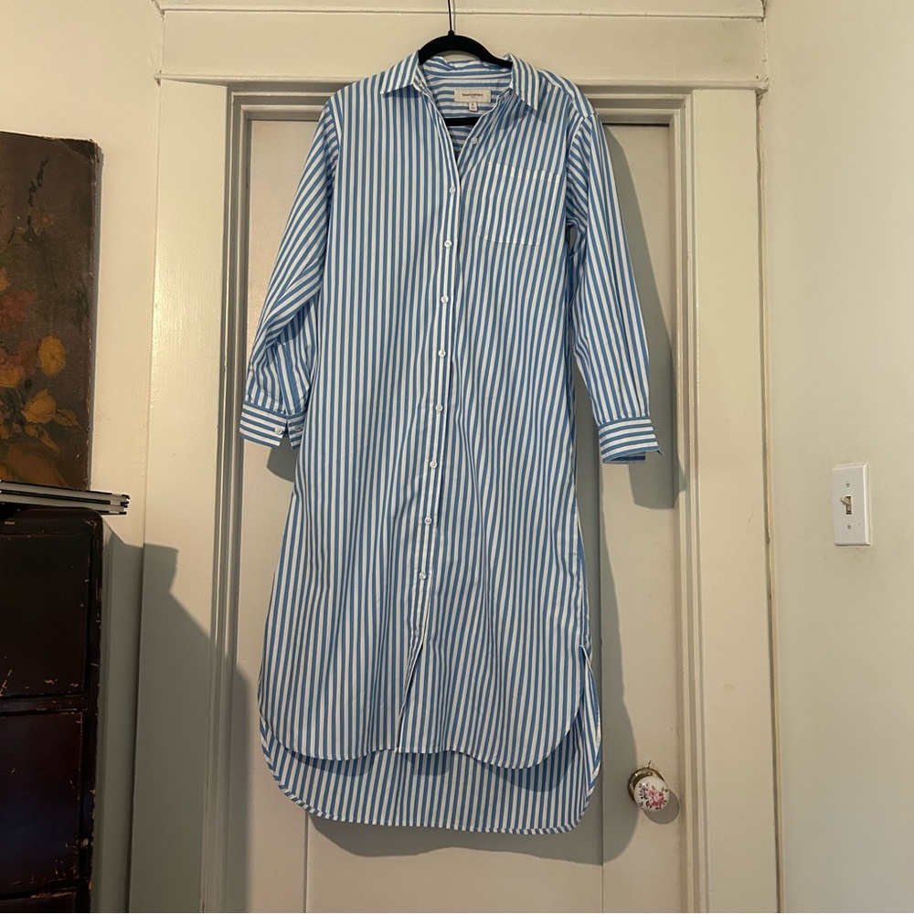 Banana Republic Blue Striped Maxi Dress